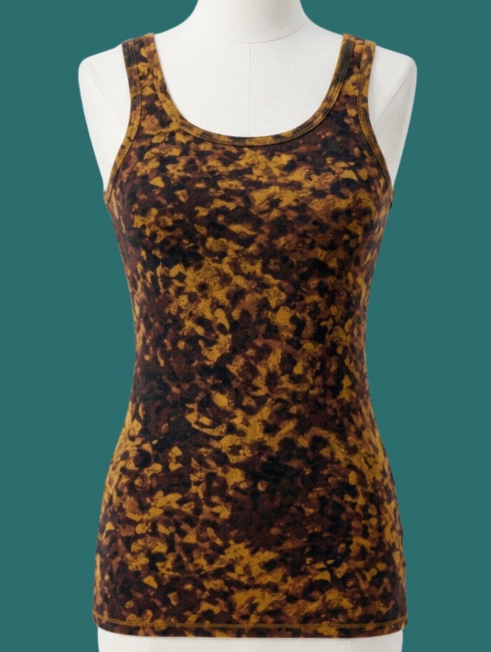 Merona Abstract Animal Leopard Print Knit Tank Top Small